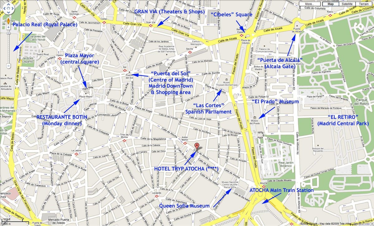 merkezi Madrid, İspanya harita
