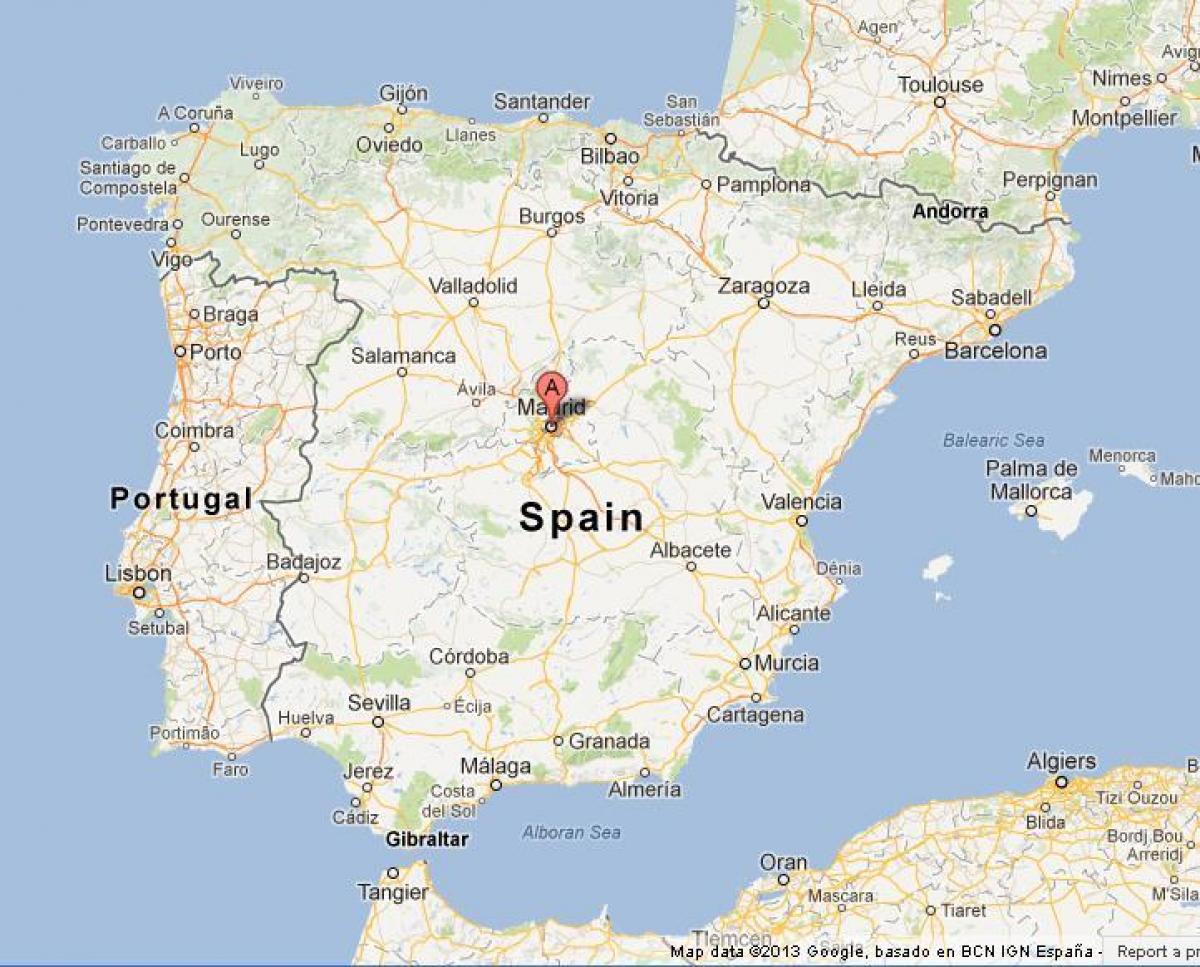 Madrid İspanya dünya haritası