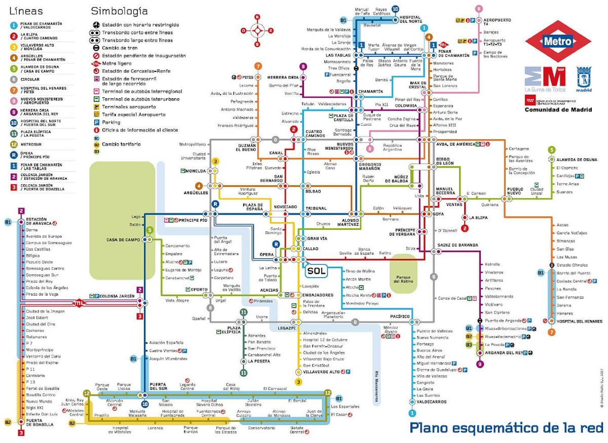 Madrid metro haritası