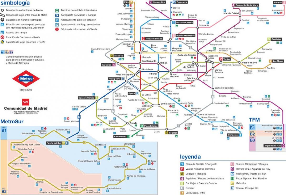 Madrid metro İstasyonu haritası