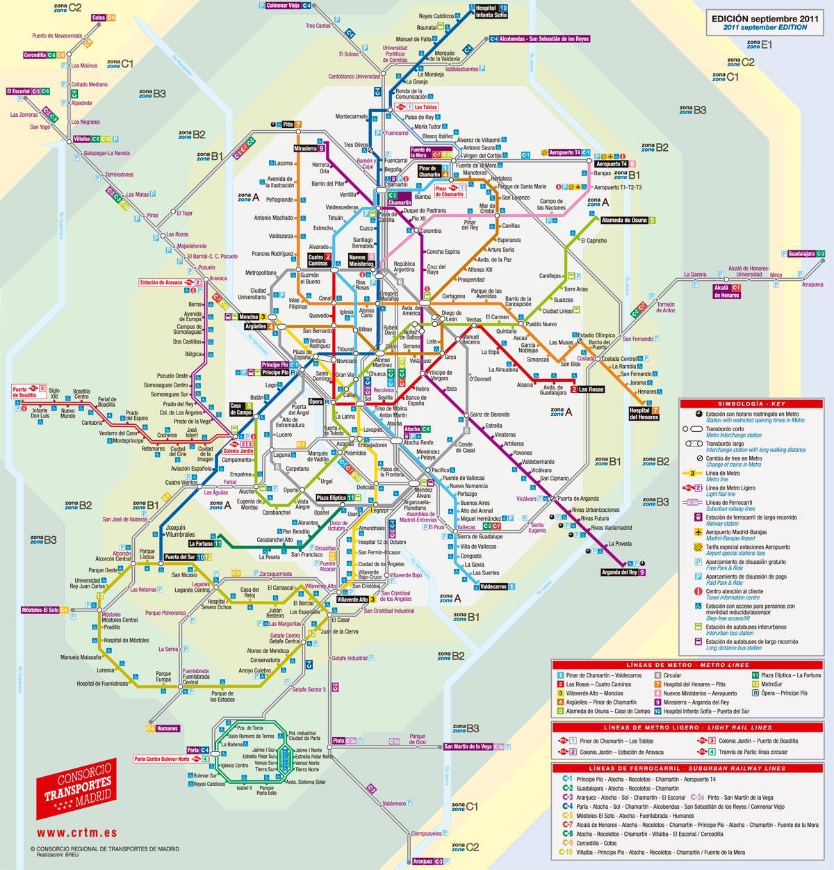 Madrid tramvay haritası 