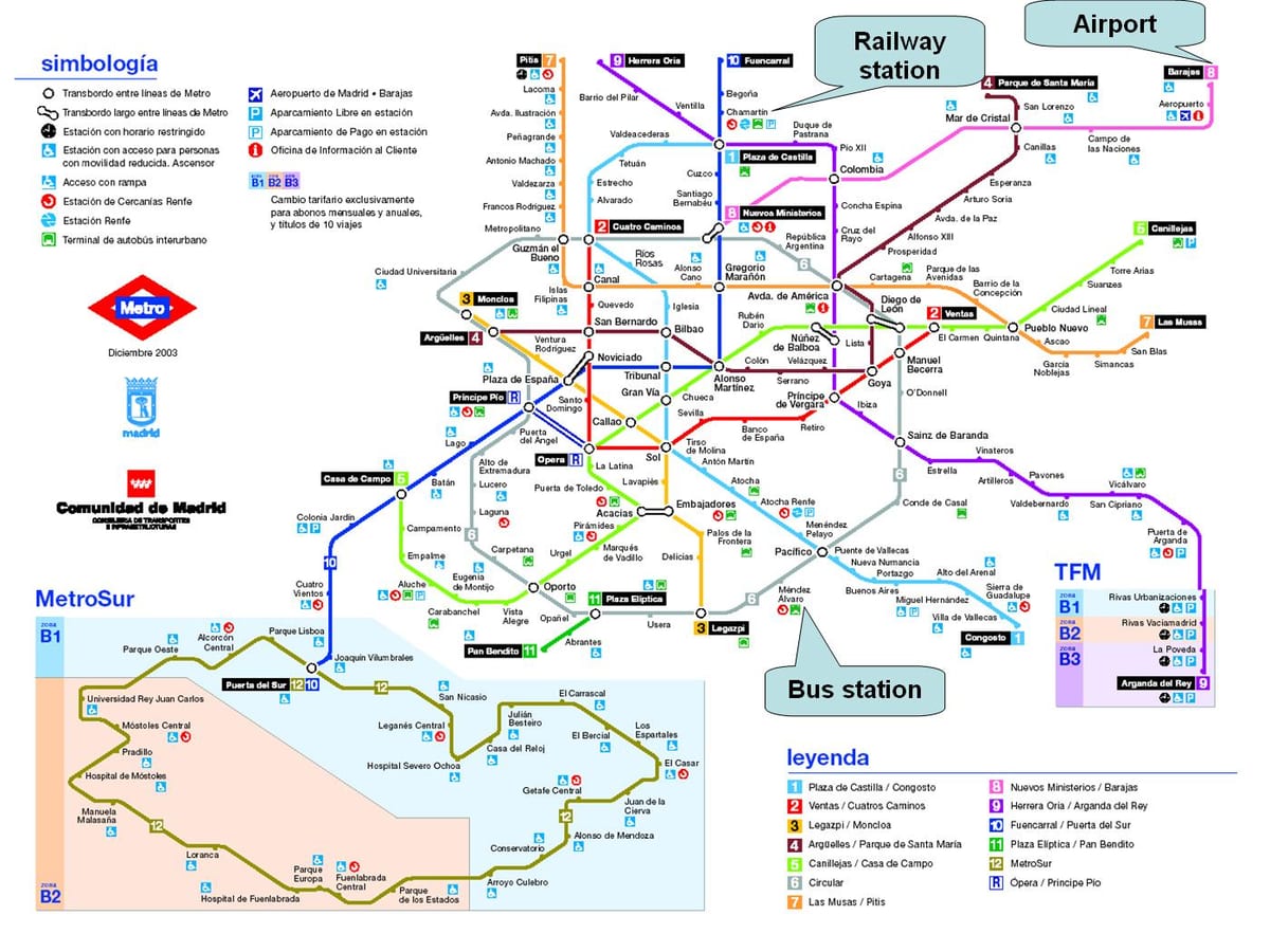 Madrid tren istasyonu haritası