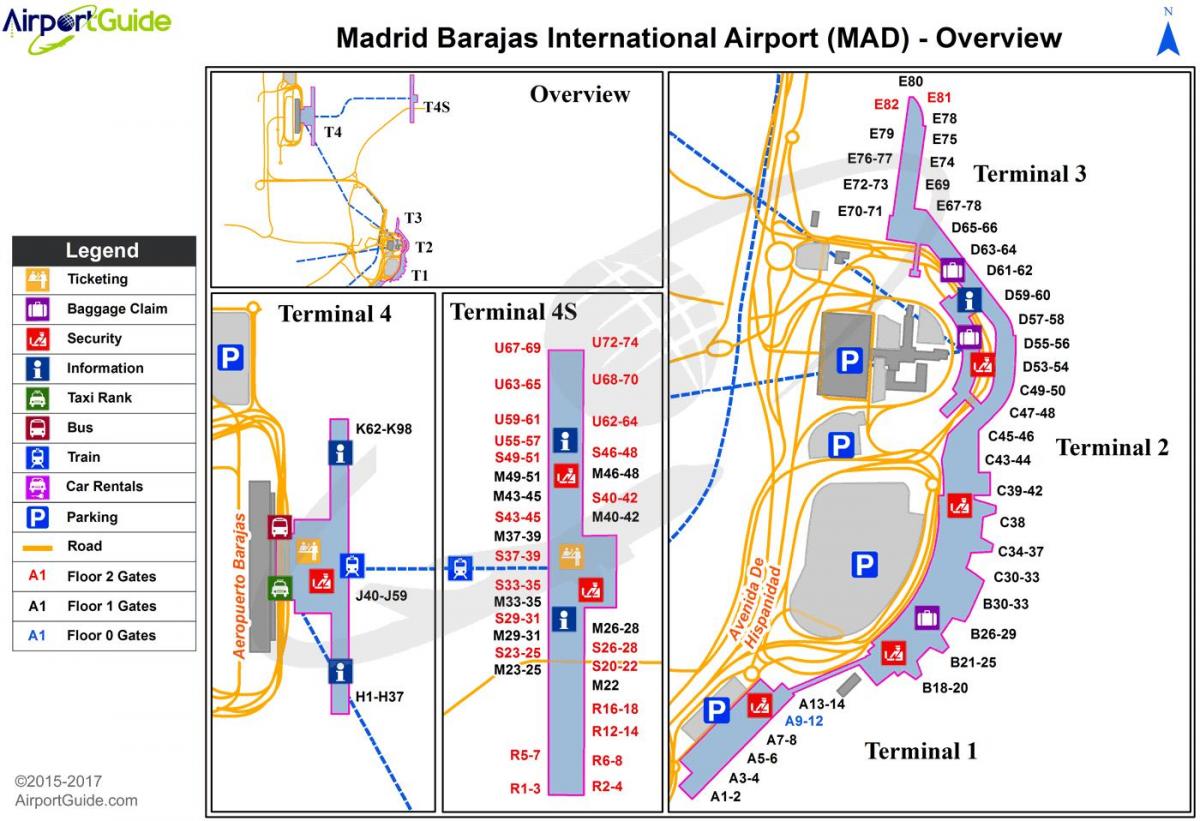 Madrid İspanya havaalanı haritası 