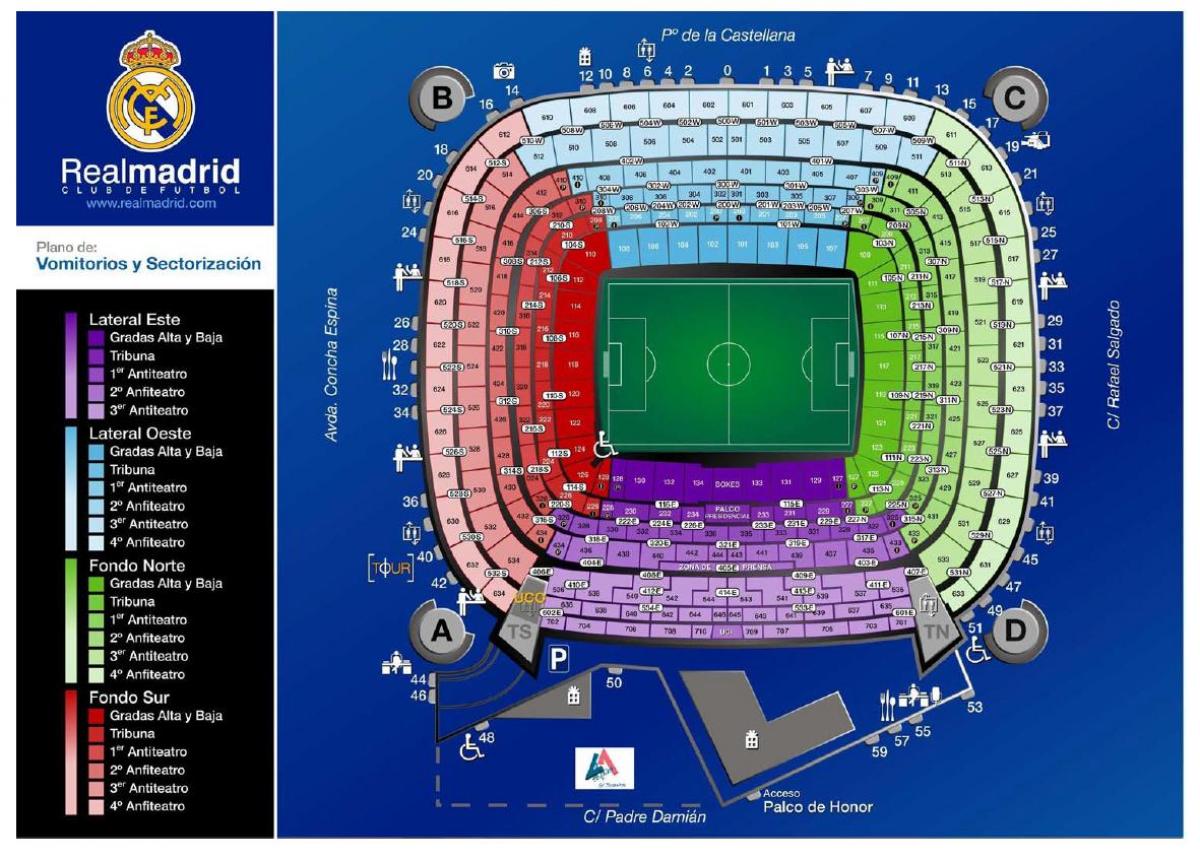 real Madrid Stadyumu haritası 