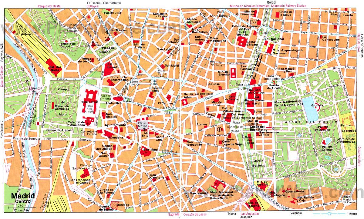 Madrid şehir merkezi sokak haritası