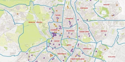 Madrid barrios haritası 