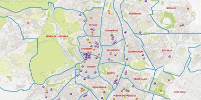 Madrid barrios haritası 