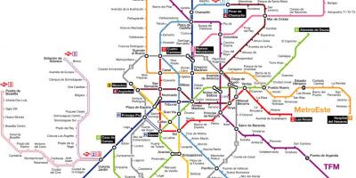 Madrid İspanya metro haritası