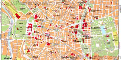 Madrid şehir merkezi sokak haritası